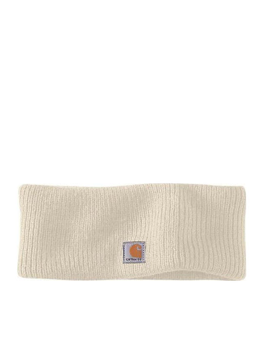 Unisex Headband with Rib Knit in Beige color
