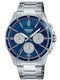 Casio Men's Watch 44mm Battery Chronograph with Silver Stainless Steel Bracelet