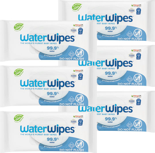 WaterWipes Baby Wipes with 99.9% Water, without Alcohol & Parabens 6x360pcs