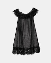 Sexy Durchsichtige Babydoll Spitze Schwarz Schwarz