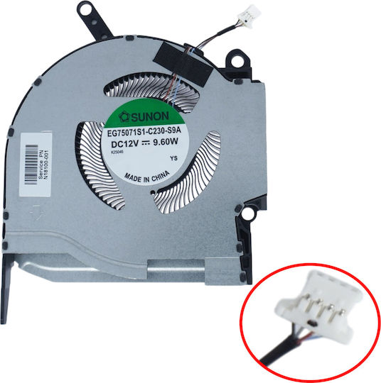 Laptop GPU Cooling Fan HP Omen 16-k0001nv 16-k0003nn 16-k0004nv 16-k0008nv 16-k0134nw 16-k0080nv 16-n0023dx 16-n0007nv Eg75071s1-c230-s9a N18100-001 4pin Code 81332