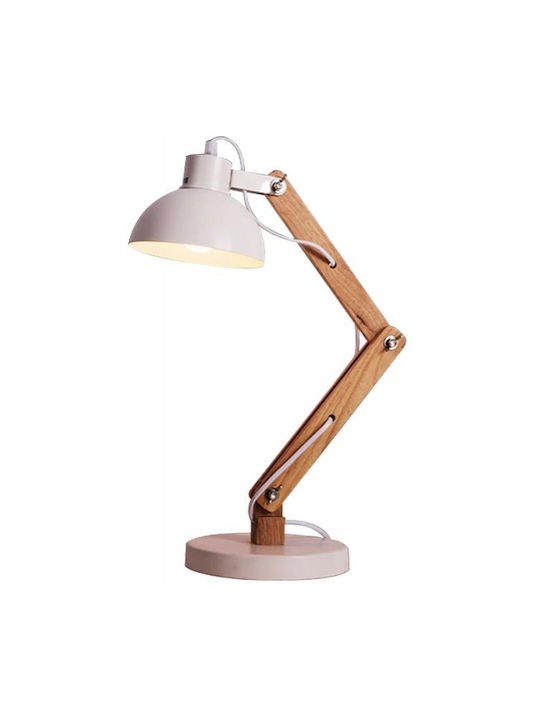 Tischlampe Holz Kunststoff Weiß H43x22x16cm