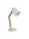 Lampă de masă lemn plastic alb H42x22x14cm