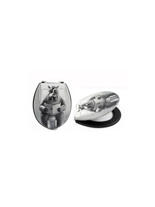 Atmosphera Hippo Plastic Toilet Seat 36x5x45cm Gray