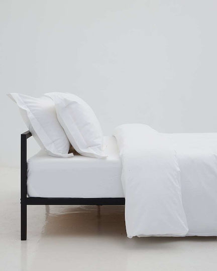 Hotel Baumwoll-Satin Spannbettlaken Herrenhaus King Size Weiß