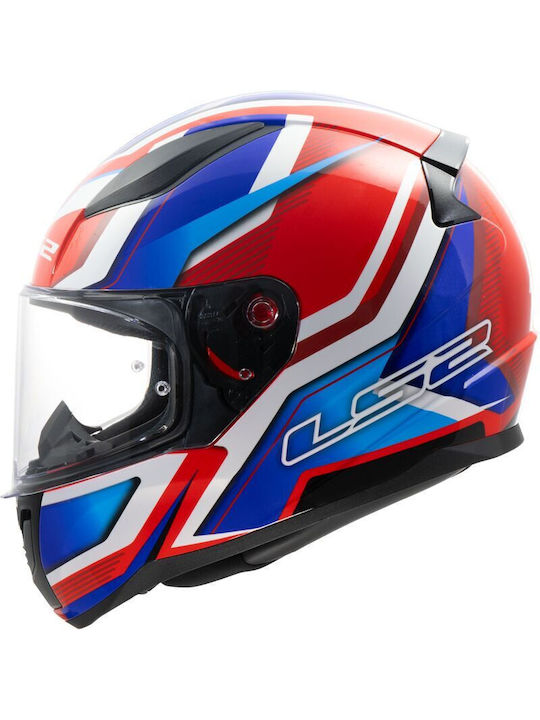 LS2 FF353 Rapid II Flitz Gloss White/Blue/Red Motorcycle Helmet Full Face ECE 22.06 1300gr
