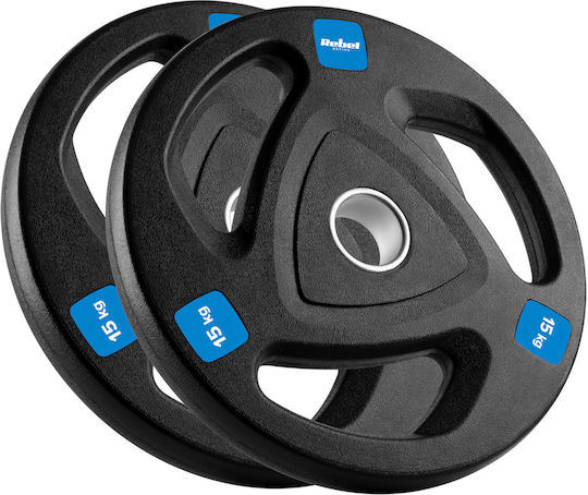Set of Plates Olympic Type Metal 2 x 15kg Φ50mm with Handles