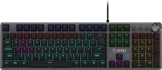 MSI Forge GK310 Gaming Μηχανικό Πληκτρολόγιο με Custom Red διακόπτες και RGB φωτισμό (Αγγλικό US)