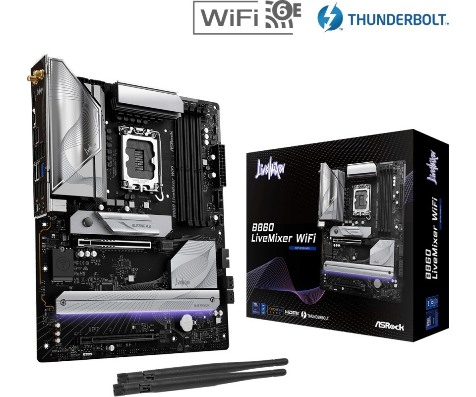ASRock B860 LiveMixer WIFI Motherboard ATX με Intel 1851 Socket