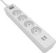Philips Πολύπριζο 4 Θέσεων με 2 USB-A, Διακόπτη και Καλώδιο 2m