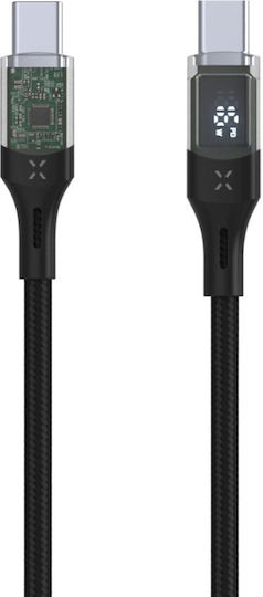 Плетен USB 2.0 Кабел USB-C Мъжки - USB-C 100W Захранване PD Черен 1.2м