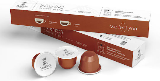 Scarlet's Coffee Kapseln Espresso Intenso Kompatibel mit Maschine Nespresso 10Mützen