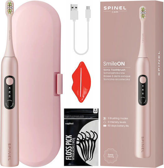 Spinel Smileon Pink Electric Toothbrush + Case + Freebies Ηλεκτρική Οδοντόβουρτσα με Θήκη Ταξιδίου Ροζ