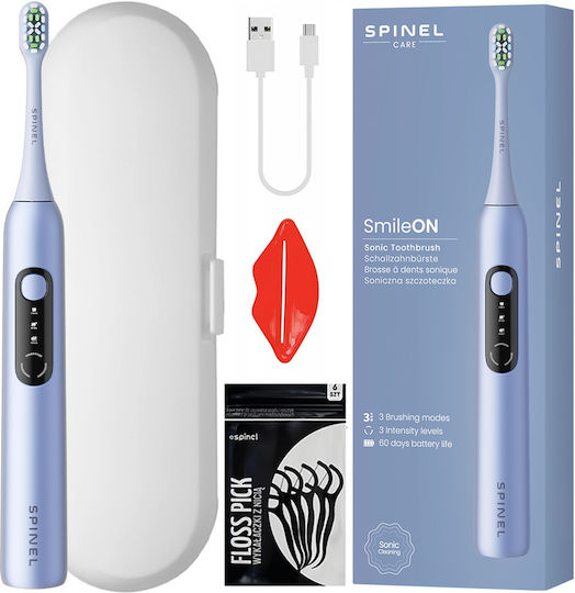 Spinel Smileon Blue Electric Toothbrush + White Case + Freebies Elektrische Zahnbürste mit Reisetasche Blau