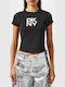Logo Damen T-Shirt Black/silver