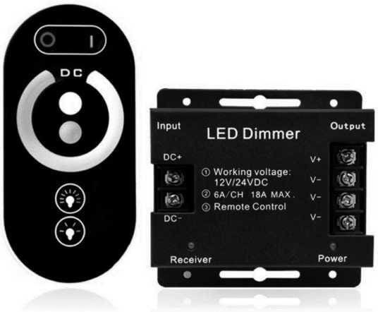 Rp Dimmer Τηλεχειριστήριο Αφής Μονόχρωμης Led Ταινίας 12 24vdc 18a