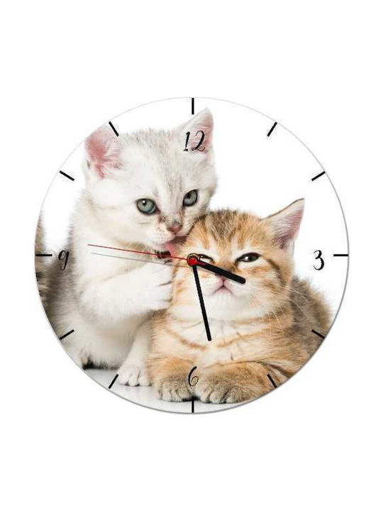 Dekorative Wanduhr Katzen Kinder Teenager Wand Weiß 30cm