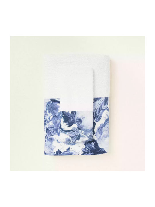 Set aus Babyhandtüchern mit blauem Blumenmuster 2 Stück 379039 Ntampoudis Ntm-379039