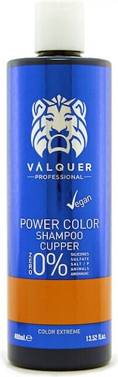 Valquer Power Color Copper Σαμπουάν Αναδόμησης/Θρέψης & Διατήρησης Χρώματος για Βαμμένα Μαλλιά 400ml