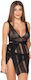 Luna Sexy Babydoll Μαύρο