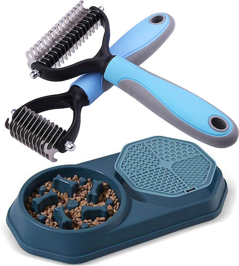 Dog Rake + Pet Bowl 2-in-1