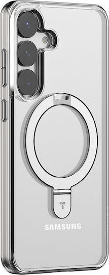 Torras Ostand Umschlag Rückseite Silikon Transparent (Galaxy S25+)