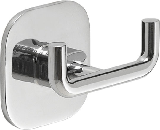 Gedy Άγκιστρο Μπάνιου Διπλό με Βίδες Inox Ασημί