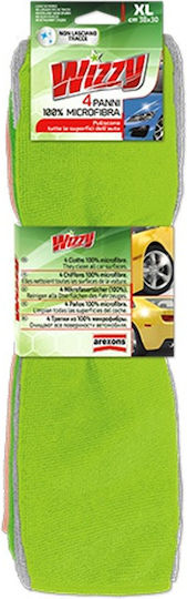 Arexons Cloths Microfiber Cleaning for Upholstery - Leather Car Green 38x30cm 4pcs