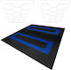 Hexagon Led Lights X 2 & Vented Garage Floor Tiles Edges 165 Black & 60 Blue