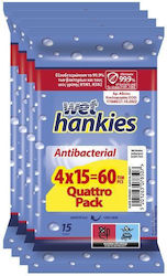 MEGA Wet Hankies Antibacterial Pads 4x15 Pieces
