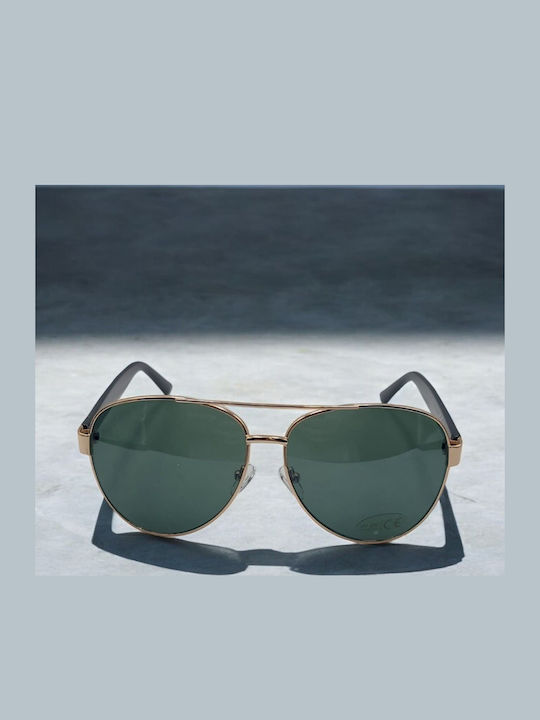 Dasoon Vision Unisex Sunglasses with Gold Frame and Green Lens 2478051