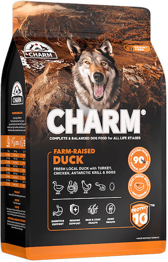 Charm 10kg Ξηρά Τροφή Σκύλων με Πάπια, Γαλοπούλα, Κοτόπουλο, Μήλο και Σολομό