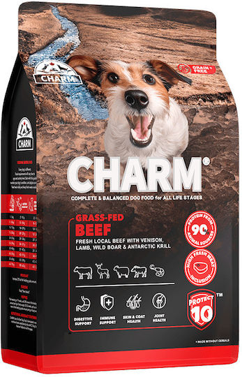 Charm 10kg Trockenfutter für Hunde mit Rindfleisch, Fleisch, Lachs, Apfel, Hirsche und Türkei
