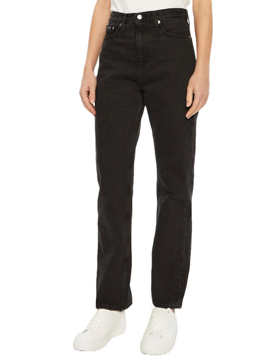 Hoch tailliert Damenjeans in Gerader Linie Gray