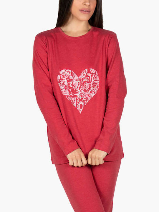 A.A UNDERWEAR Winter Damen Pyjama-Set Burgundy