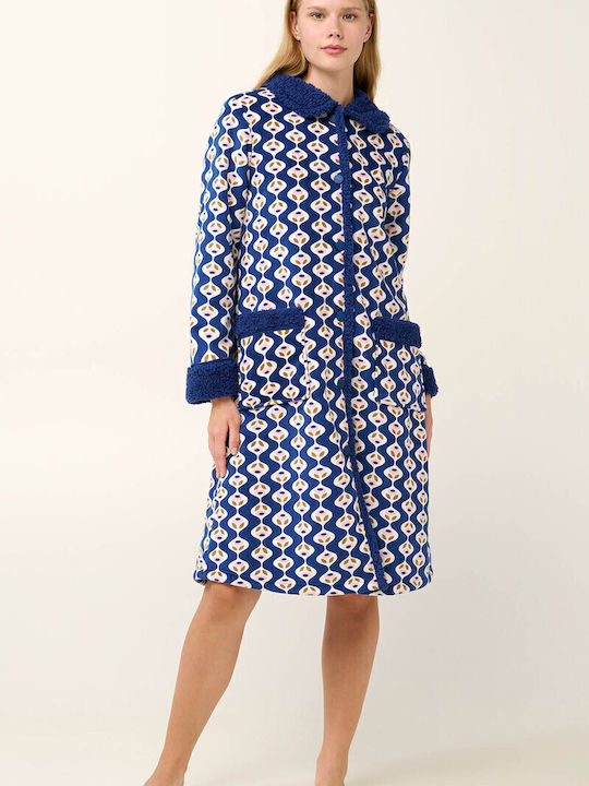 Vamp Winter Damen Vlies Robe Blue