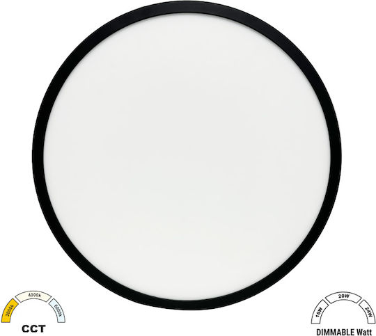 Adeleq Round Outdoor LED Panel 16W with Warm to Cool White Light 28.3cm