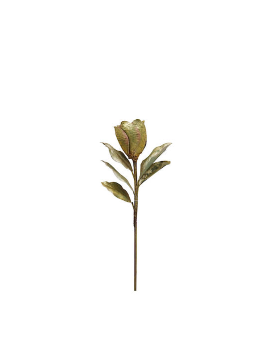 Magnolie Künstliche Blume Stoff PVC Grün Gold 58 Set aus 12 Stück 030778 Stoff PVC