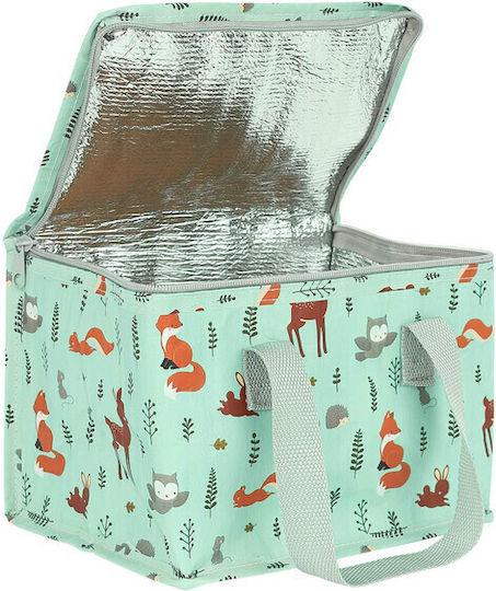 A Little Lovely Company School Insulated Lunch Bag 5.5 Litre Green 16x16x23cm