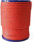 Twisted Three-Strand Polyester Rope Red