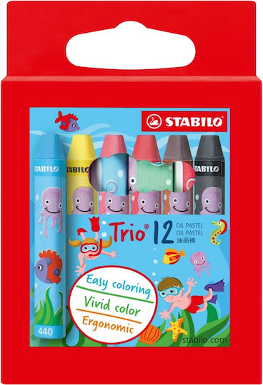Stabilo Trio Oil Pastel Set 12 Colors