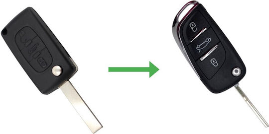 Car Key Shell with Blade with 3 Buttons for Peugeot