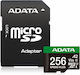 Adata microSDXC 256GB U3 V30 A2 UHS-I 180MB/s С Адаптер