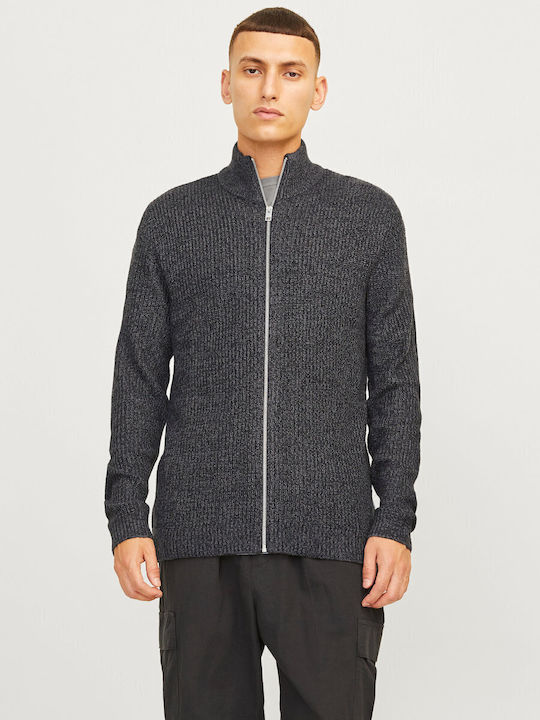Jack & Jones Men's Knitted Cardigan Asphalt Twi...