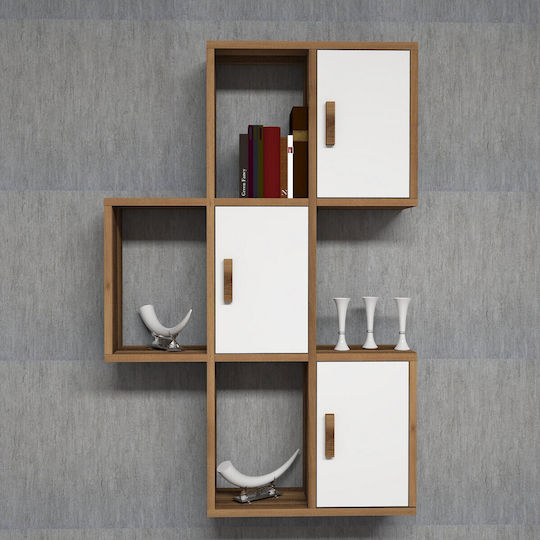Shelf Wall Flora 50x20x112.6cm Walnut-white Shelf Wall Flora 50x20x112.6cm Walnut-white