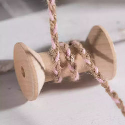 Two-Tone Braided Jute Lace Pink 4mm X 25m 55613...