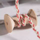 Sfoară împletită în două tonuri ecru coral 4mm ...