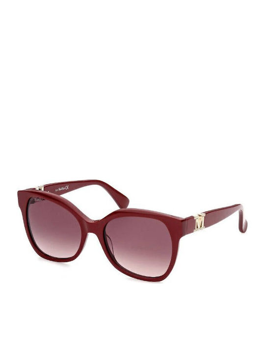 Max Mara Emme3 Women's Sunglasses with Burgundy Plastic Frame and Burgundy Gradient Lens MM 0014 66F