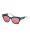 Max & Co Women's Sunglasses with Black Horn-Rimmed Frame and Green Lens MO0106 98J