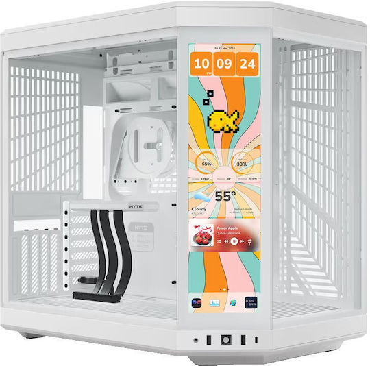 HYTE Y70 Touch Infinite Gaming Midi-Turm Computergehäuse mit Seitenfenster Weiß